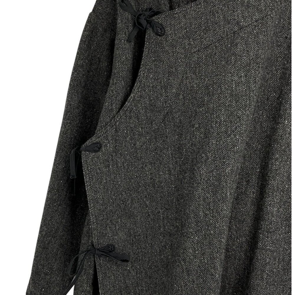 Monitaly AW 16 Size S Men's Jacket Grey Wool Blend Side Closure Wrap Style - Picture 7 of 13